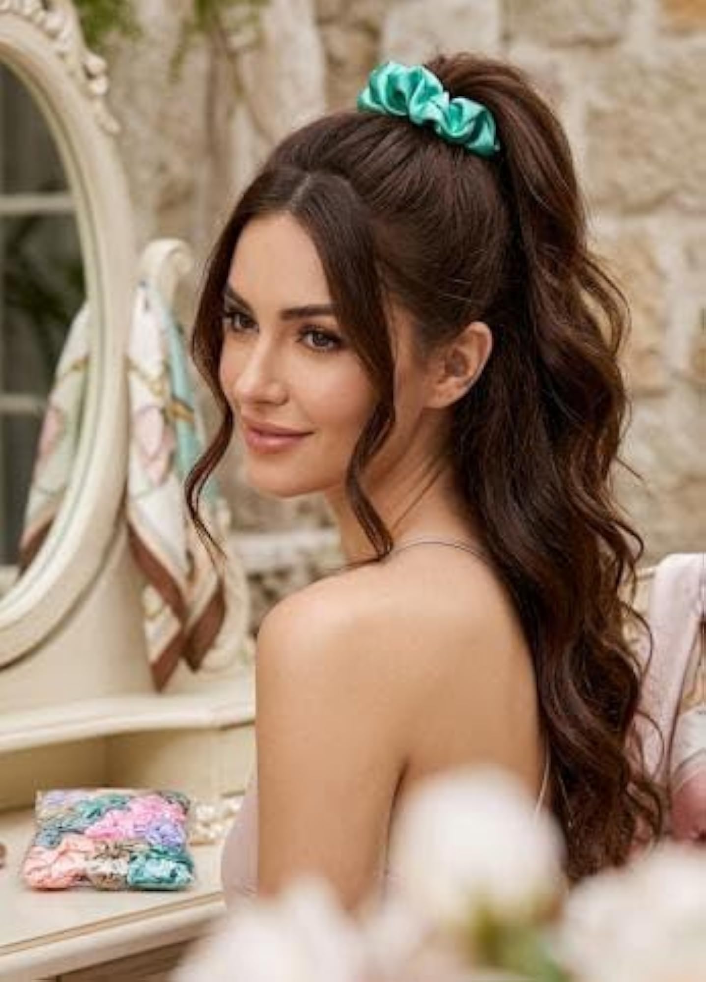 Satin Silk Hair Scrunchies for Women, Mini Size Pack of 12