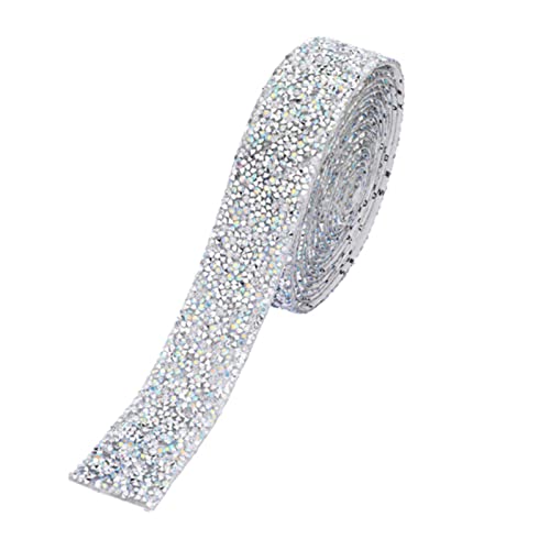 3 Mètres Autocollants Strass Cristal, gros Ruban en Strass Argenté, Strass à Coller, Utilisés pour Voitures de Bricolage, Téléphones Portables, Robes de Bal, les Accessoires de Meubles
