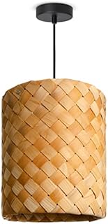 Paco Home Lampa Wisz±ca LED Do Salonu Sypialni Jadalni Aba¿ur Papierowy E27, Kolor:Holz (?25cm), Typ oprawy__Kolor:Lampa wisz±ca - Czarny