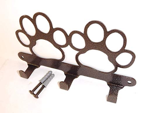 Double Dog Paw Leash Hook. Solid Steel. Handmade In Usa. Copper Vein Finish. Screws Included. #TOP5