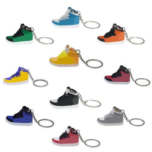 Duckket 25 PCS Random Retro 3D Sneaker Keychains Rubber Shoe Key Chains for Sneakerhead Mystery Goodie Bag Prizes