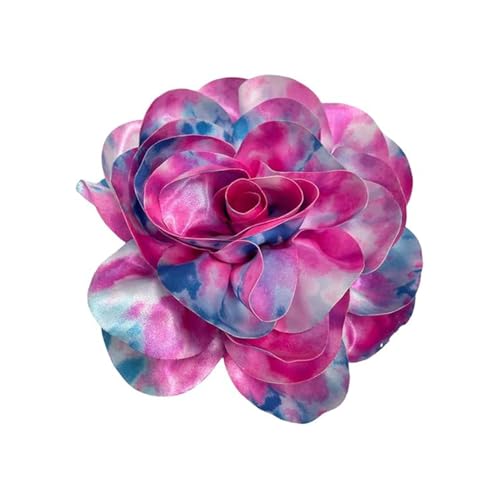 7.5 pulgadas de tela de satén teñida en forma de rosa grandes broches para mujer flor de seda broche de gran tamaño para fiesta de bodas banquete vestido traje ropa accesorios regalos, 7,5 Pouces,