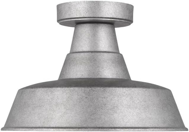 Generation Lighting 1-Light Barn Light Outdoor Ceiling Lamp Weathered Pewter 7837401-57, Flush Mount Ceiling Light Fixture for Home Decor, Farmhouse Outdoor Light Fixture Can Use LED Light Bulbs