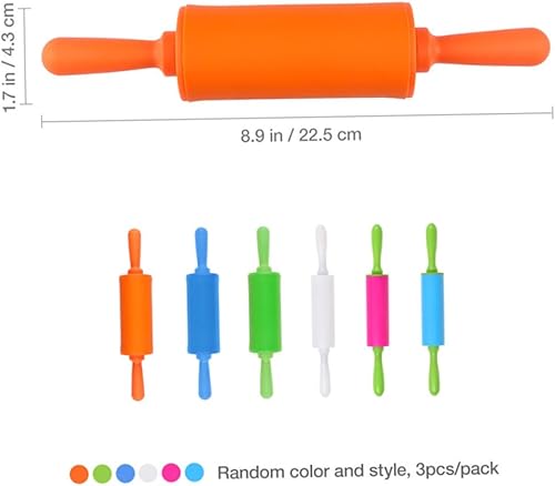 Miniatura 2 de STOBOK Mini rodillos para niños, herramientas de masa para el hogar, cocina, niños, paquete de 3 (color al azar)
