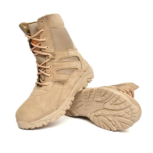 Image of Rapid Response Army & Tactical Boot for Men | Side Zip Genuine Leather Lightweight Combat Military Boots | Anti-Skid Outsole | Breathable & Durable