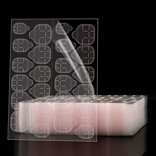 Laza Nail Adhesive Tabs, Ultrathin Breathable Fake Nail Glue Stickers, 720 Pcs 30 Sheets Super Sticky Nail Tabs Glue, Double Sided Tips (Germany Jelly Gel) Flexible For Acrylic False Nail Tape - Pink #TOP21