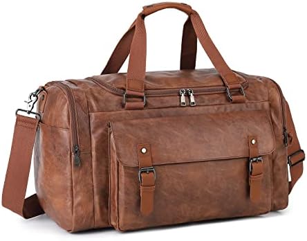 YUDAGOOD Luggage Travel Bag Waterproof PU Leather Large Capacity Travel Bag (Brown) 3 YUDAGOOD Luggage Travel Bag Waterproof PU Leather Large Capacity Travel Bag (Brown)