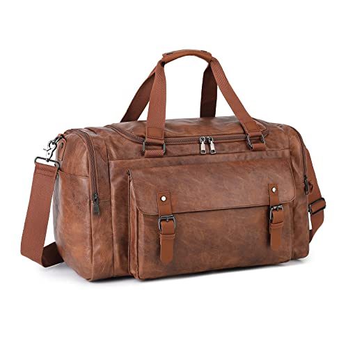 bolsa de viagem vintage à prova d'água de couro PU bolsa de viagem bolsa de viagem de fim de semana
