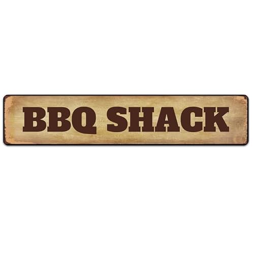 BBQ Shack Street Sign Vintage Sign Retro Metal Plaque Bar Pub Poster Wall Art Decor Tin Sign 16x4 Inch