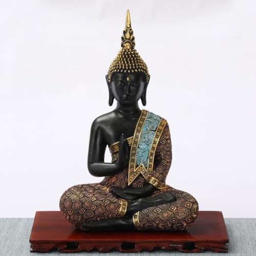 KARLOR Buddha figura piccola, Thai Buddha statua decorazione sculture Buddha resina sintetica Buddha decorazione scultura tavolo auto casa giardino figura decorativa