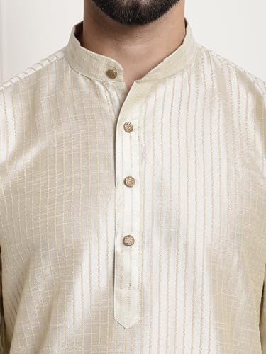 Image of SOJANYA (Since 1958 Men's Silk Blend Kurta and Pyjama with Nehru Jacket