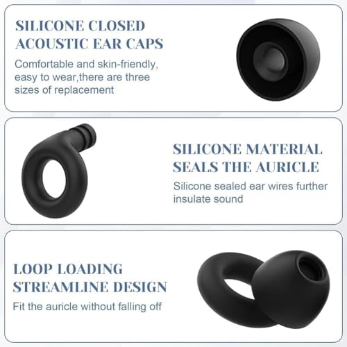 Image of Earbuds noise cancellation with 6 Comfort Tips (S /M /L) Ear plugs for Noise Cancellation Soft Silicone Ear plugs for Sleeping Studying Travel Flight Reusable Noise Reduction Traveling Accessories