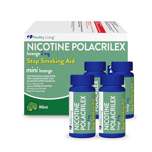 Healthy Living Nicotine Polacrilex Mini Lozenge Stop Smoking Aid 2 mg Mint Flavor 108 Count