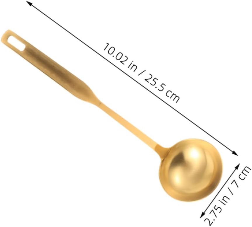 2pcs Golden Stainless Steel Soup Ladle for Stew Hotpot Cooking