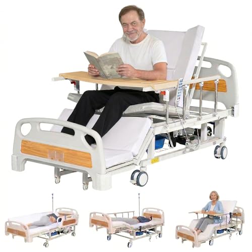 Electric Adjustable Hospital Bed with Mattress and Accessories