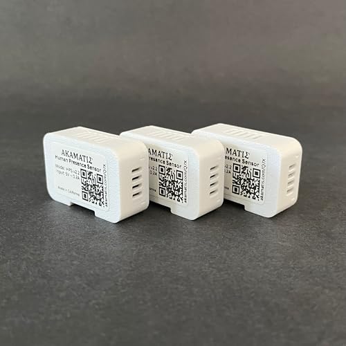 Image of AKAMATIS Human Presence Sensor v2.2 for Home Assistant, mmWave Radar Smart Motion Sensor, Adjustable Sensitivity, WiFi (Seeed C3, External Antenna + LD2410B) (White, 3 Pack (Sensor Only))
