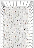 Sweet Jojo Designs Fitted Baby Crib Sheets (Multicolor Boho Floral) for Girls, Infant Nursery, Toddler Room - Standard Size (Sage, Flower Garden, Bohemian, Farmhouse, Wildflower, Vintage, Shabby Chic)