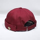 BAOZENGMUY Sombrero De Hip Hop Gorros Sin Borde De Moda Cool Caps Street Trendy Hip-Hop Caps Sombreros Negros Hombres Y Mujeres 2Winered