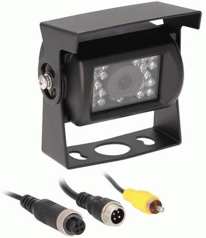 iBeam by Metra Commercial Security Camera with Hood, 120-Degree Wide View, IP68 Water Resistant, 18 IR LEDs Night Vision, Metal Housing, Black