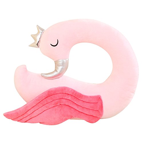 Peluche flamant rose coussin de cou pour les longs trajets en avion