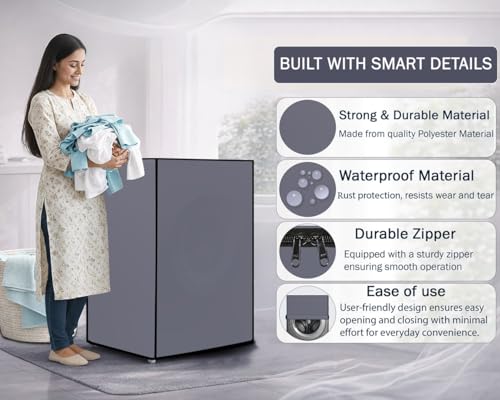 Image of Stylista Washing Machine Cover Compatible for IFB 6.5 Kg Fully-Automatic Front Loading Elena ZX Grey
