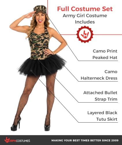 ladies military fancy dress Fun Shack Army Costume For Women, Dress, Camo Tutu Dress, Soldier Outfit, Womens Army Costume, Medium military female general outfit