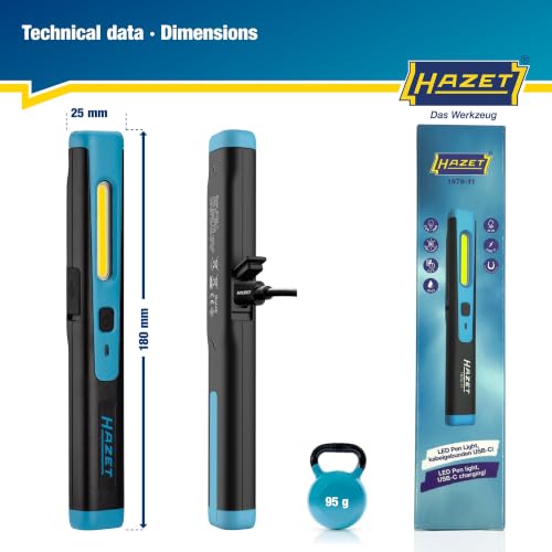 HAZET Lampe stylo à LED 1979-11 I petite lampe d'atelier compacte à forte puissance d'éclairage, à intensité variable, avec aimant de maintien pour la fixation'. – vue 8