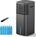 3-IN-1 Portable AC Unit with Remote, 24' Windowless Portable Air Conditioner, 15H Timer & 120°Oscillation, 2-Gal Tank, 3 Modes & 3 Speeds, Ultra-Quiet Ventless Swamp Cooler for Home Office, Black