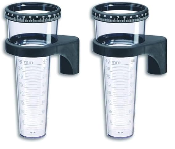 TFA Dostmann Regenmesser, 471001,wetterfest, robust, Niederschlagsmengenermittlung, schwarz, L 87 x B 87 x H 205 mm (Packung mit 2)