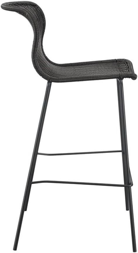 Coaster Faux Rattan Stools with Footrest (Set of 2) Brown and Sandy Black