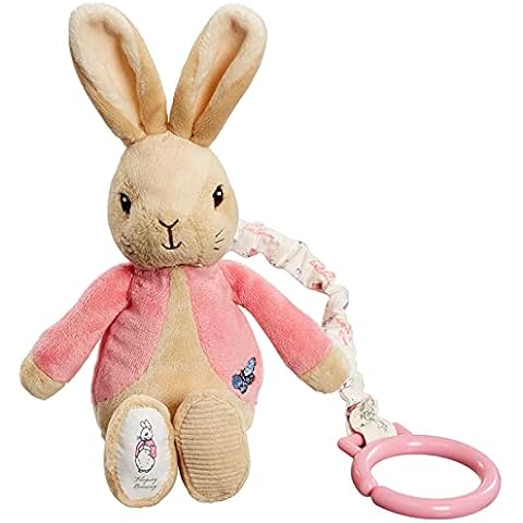 Rainbow Designs PO1452 Beatrix Potter Flopsy Jiggle Attachable Peter Rabbit Pram Toy,Pink Cover