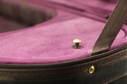 Sky Lightweight Half Moon Shaped Violin Case 4/4 Size (Black/Magenta) Shoulder Strap #TOP5