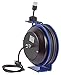 Coxreels PC13-5012-A Compact Efficient Heavy Duty 50’ Power Cord Reel | Retractable Reel for Extension and Power Cords | Electrical Equipment for Garage | 50’ Cord Included | Single Receptacle