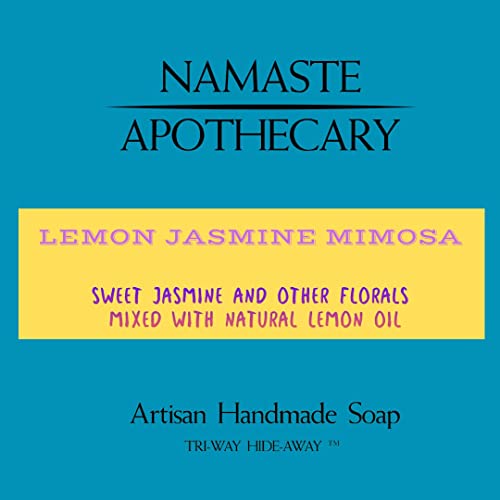 Tri-Way Hide-Away Namaste Apothecary - Handmade Bath Soap All Natural Soap Bar - Lemon Jasmine Mimosa Scented Bar Soap - Single (1)(Lemon Jasmine Mimosa) #TOP5