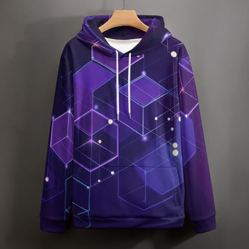 Sweat à capuche imprimé 3D un pull géométrique contre le froid