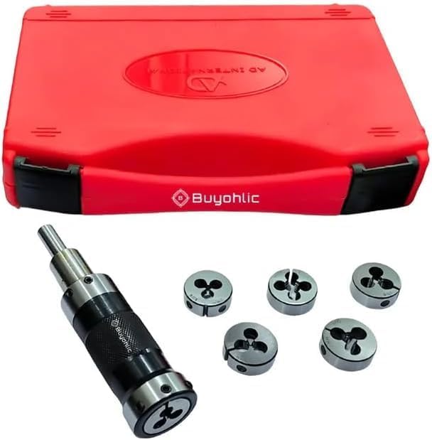 Mini Lathe's Die Holder 25 mm OD - 3/8" Shank with 6 x Metric Threading Dies