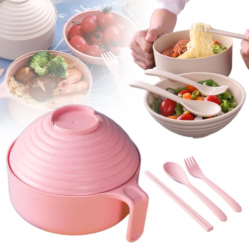 PVZXR Microwave Ramen Bowl, 2026 Upgrade Wheat Fiber Portable Instant ...