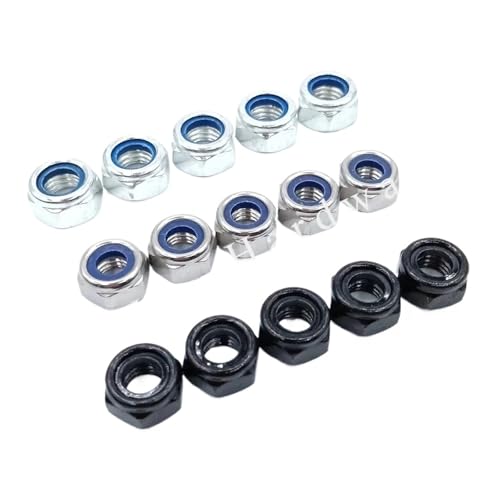 1~50 piezas de tuercas autoblocantes de nailon hexagonales de acero inoxidable 304 o acero, tuerca de seguridad con inserto deslizante(Zinc Natural color,M7 20pcs)