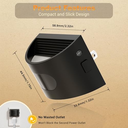 Image of JandCase Motion Sensor Night Light, Night Lights Plug into Wall, Dusk to Dawn Sensor Nightlight with Motion Activated, 30 /60 /100lm Brightness Dimmable, 3000K Warm White, for Kids Bedroom Hallway