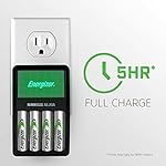Energizer Rechargeable AA and AAA Battery Charger with 4 Rechargeable AA Batteries, Recharge Value Battery Charger for…
