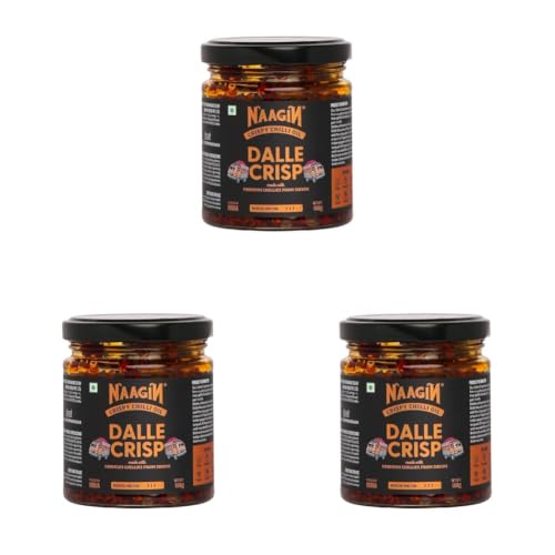 Image of Naagin Guntur Crisp Chilli Oil (160g) | Mildly Spicy | All-purpose Garlicky, Table Tadka | No Added Preservatives | Dip, Cook, Marinate, Stir-fry | Ideal with Momos, Rice & Noodles (Pack of 3)