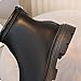 Girls Ankle Boots Back Zipper Fashion Solid Color Chelsea Booties Cute Lug Sole Round Toe Riding Boots Black