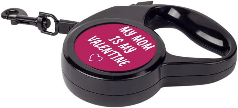 My Mom is My Valentine Retractable Pet Leash - Valentine's Day Leash - Text Design Dog Leash - 118 inches