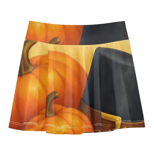 Cheer Athletic Shorts Girls Skorts Toddler Tennis Skirts Pleated Happy Thanksgiving Pumpkins 4t