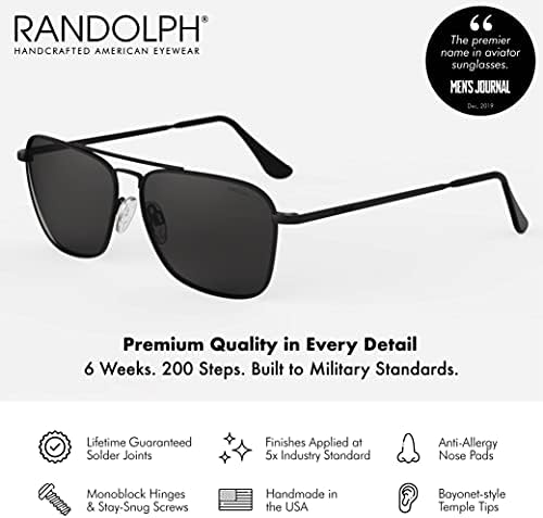 Randolph USA | Óculos de sol aviador clássico retangular Intruder