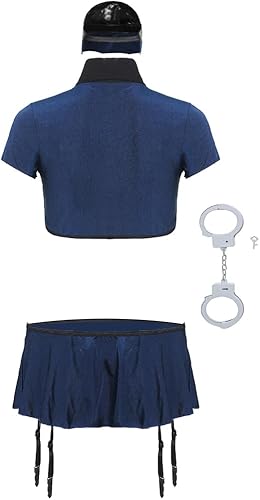 Miniatura 6 de Conjunto de disfraz sexy y travieso para mujer, juego de rol de policía, colegialas policía, lencería uniforme