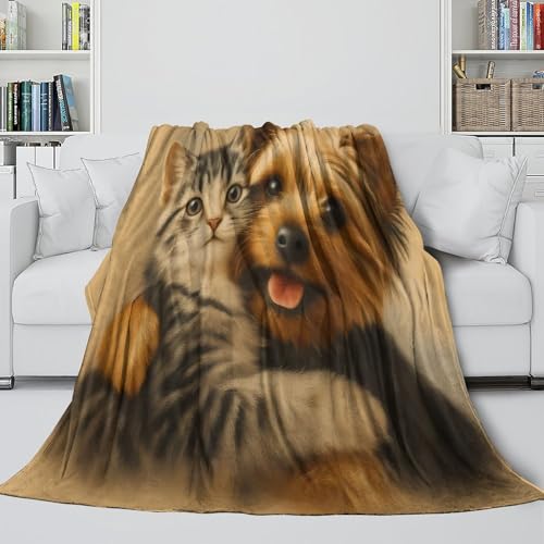 Couverture plaid duo animal mignon 3D en microfibre de salon 150x200cm pour toutes saisons - 6