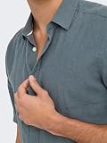 ONSCAIDEN Life SS SOLID Linen Shirt NOOS, stormy pogoda, L