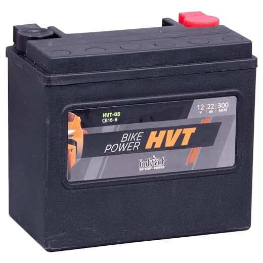 intAct - HVT-05 MOTORRADBATTERIE - Motorrad Batterie perfekt für Harley Davidson & andere hubraumstarke 2-Zylinder. Bike Power HVT-05, CB16-B, 65991-82B, 12V Batterie, 22 AH, 300 A. 176x101x156mm