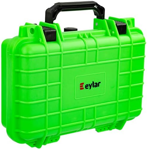 Eylar Hard Gun Case Water & Shock Proof With Foam TSA Approved 11.6 Inch 8.3 Inch 3.8 Inch (Neon Green)